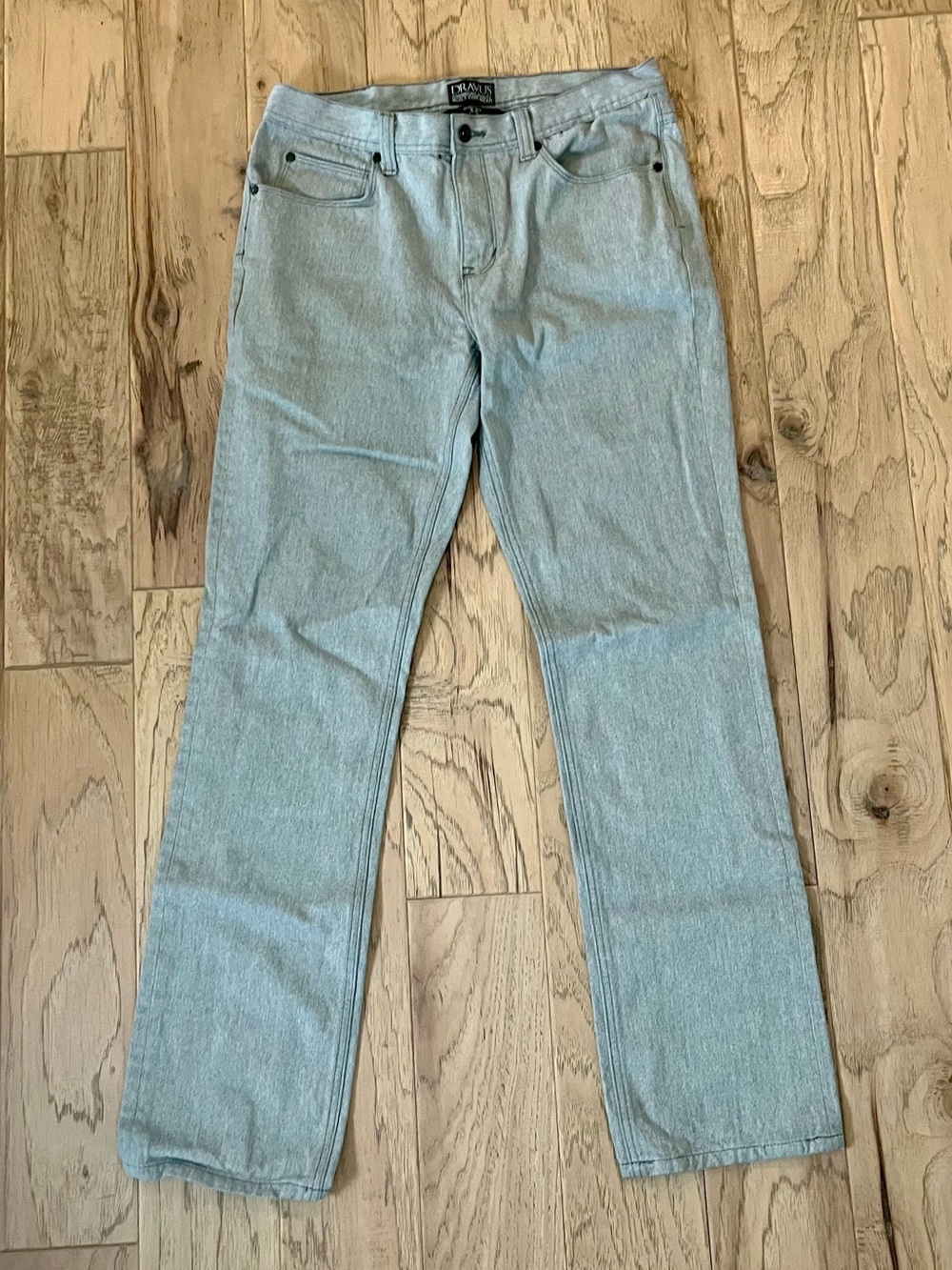 Dravus Men’s Light Grey Straight Jeans, waist 34